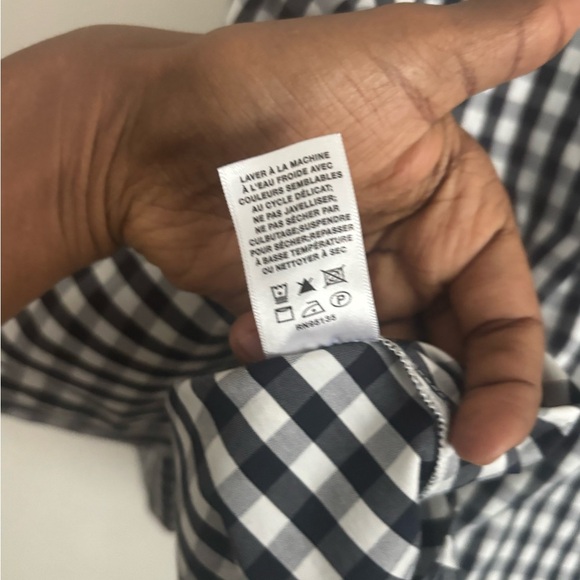 Lafayette 148 New York Women Shirt Plaid Black White M Academia Button Up Office - Picture 4 of 6